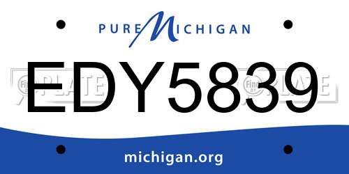EDY5839 Michigan License Plate