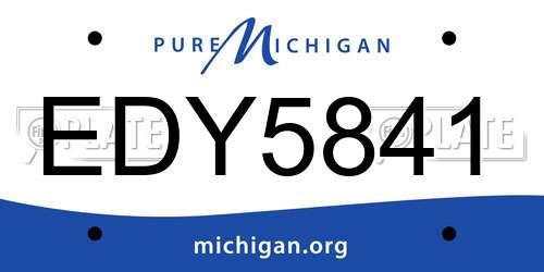 EDY5841 Michigan License Plate