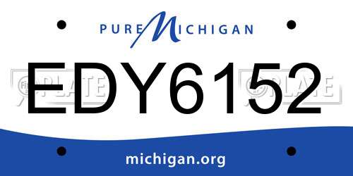 EDY6152 Michigan License Plate