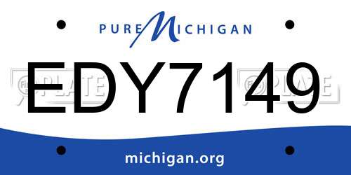 EDY7149 Michigan License Plate