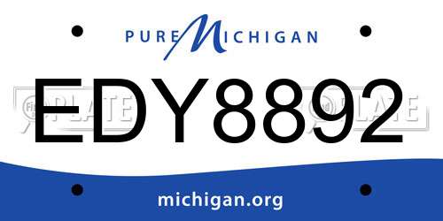 EDY8892 Michigan License Plate