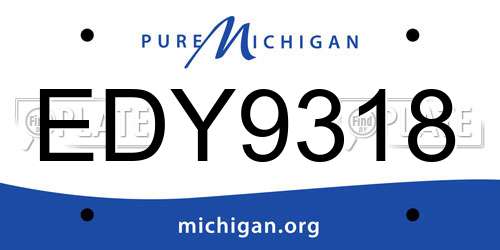 EDY9318 Michigan License Plate