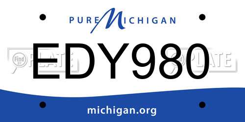 EDY980 Michigan License Plate