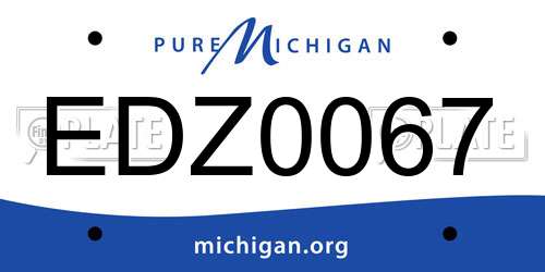 EDZ0067 Michigan License Plate