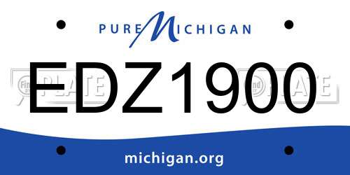 EDZ1900 Michigan License Plate
