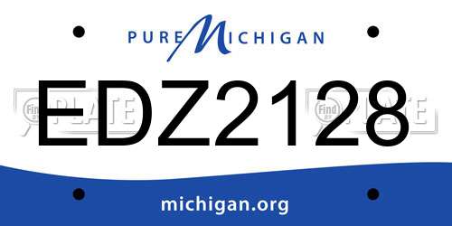 EDZ2128 Michigan License Plate