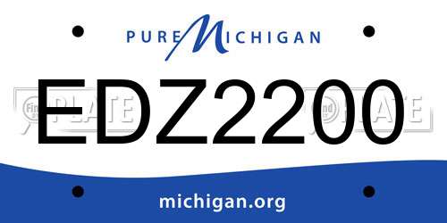 EDZ2200 Michigan License Plate