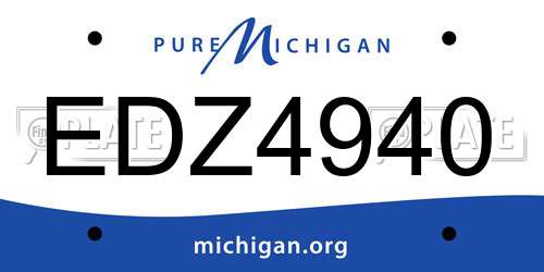 EDZ4940 Michigan License Plate