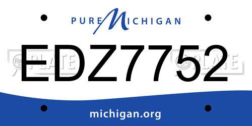 EDZ7752 Michigan License Plate