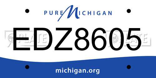 EDZ8605 Michigan License Plate