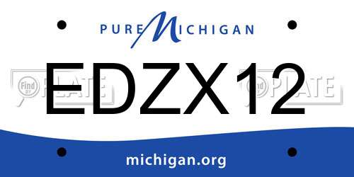 EDZX12 Michigan License Plate