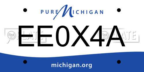 EE0X4A Michigan License Plate