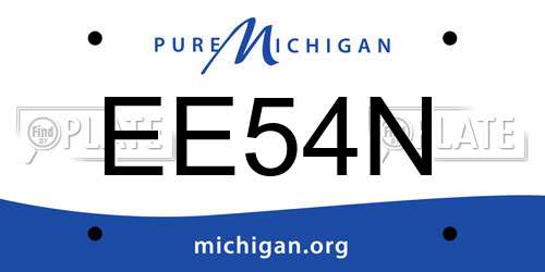 EE54N Michigan License Plate