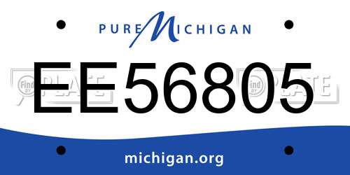 EE56805 Michigan License Plate