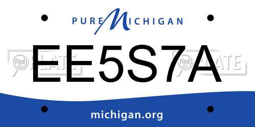 EE5S7A Michigan License Plate
