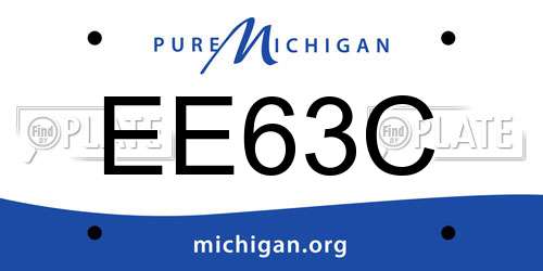 EE63C Michigan License Plate