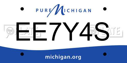 EE7Y4S Michigan License Plate