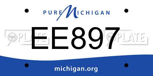 EE897 Michigan License Plate