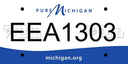 EEA1303 Michigan License Plate