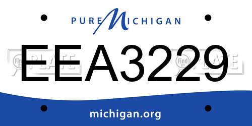 EEA3229 Michigan License Plate