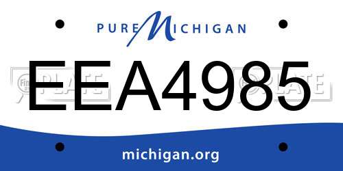EEA4985 Michigan License Plate