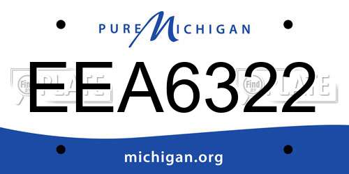EEA6322 Michigan License Plate