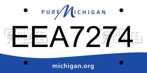 EEA7274 Michigan License Plate