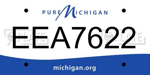 EEA7622 Michigan License Plate