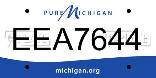 EEA7644 Michigan License Plate
