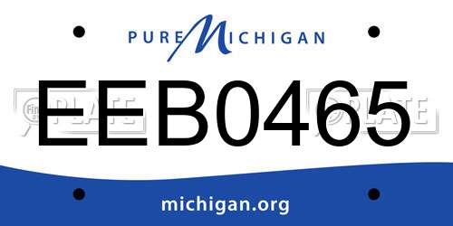 EEB0465 Michigan License Plate