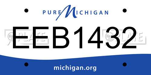 EEB1432 Michigan License Plate