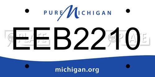 EEB2210 Michigan License Plate