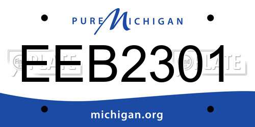 EEB2301 Michigan License Plate