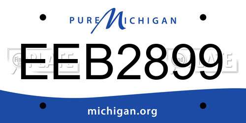 EEB2899 Michigan License Plate