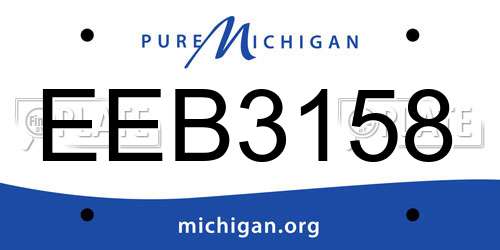 EEB3158 Michigan License Plate