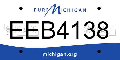 EEB4138 Michigan License Plate