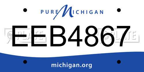 EEB4867 Michigan License Plate