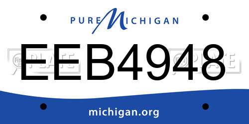 EEB4948 Michigan License Plate