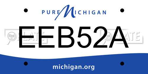EEB52A Michigan License Plate