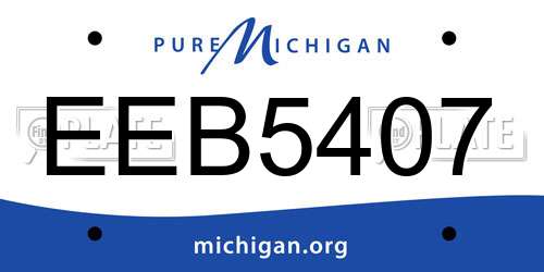 EEB5407 Michigan License Plate