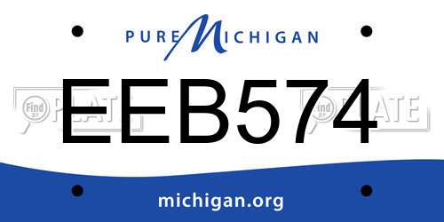 EEB574 Michigan License Plate