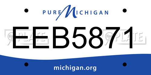 EEB5871 Michigan License Plate