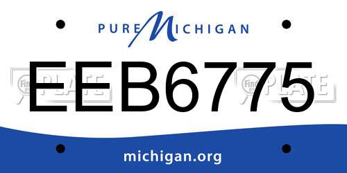 EEB6775 Michigan License Plate