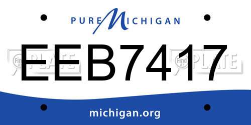 EEB7417 Michigan License Plate