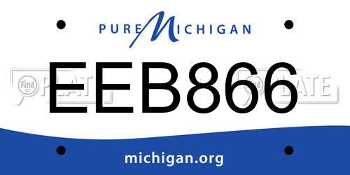 EEB866 Michigan License Plate