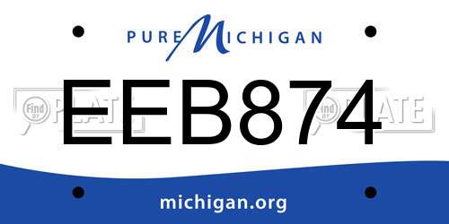 EEB874 Michigan License Plate