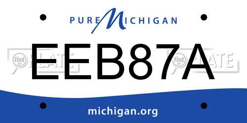 EEB87A Michigan License Plate