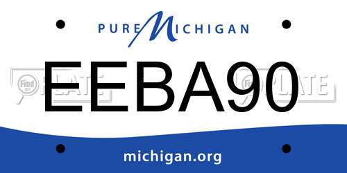 EEBA90 Michigan License Plate