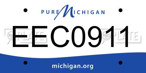 EEC0911 Michigan License Plate