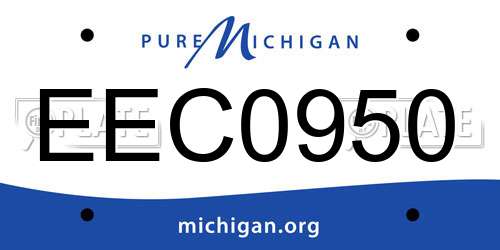 EEC0950 Michigan License Plate